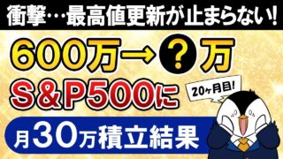 【衝撃】新NISAでeMAXIS Slim米国株式(S&P500)に月30万積立したらいくらになった？【20ヶ月目で元本600万】