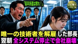 「高卒の派遣は口出しするな！」181資格を持つ女性をクビにした部長。翌朝、会社の全システムが停止しした…