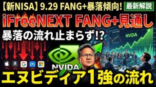 【新NISA】9.29FANG+の見通し|iFreeNEXT FANG+暴落傾向に!エヌビディア1強の流れ