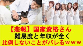 【悲報】国家資格さん、難易度と年収が全く比例しないことがバレるｗｗｗ